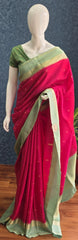 Munga Silk Contrast Butta - Pink Green