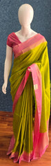 Munga Silk Contrast Butta - Green pink