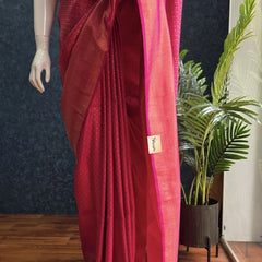 Meenakari Pink Semi Raw Silk Saree