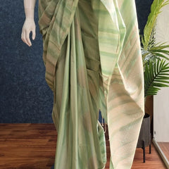 Premium Pista Green Semi Silk Saree