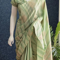 Premium Pista Green Semi Silk Saree