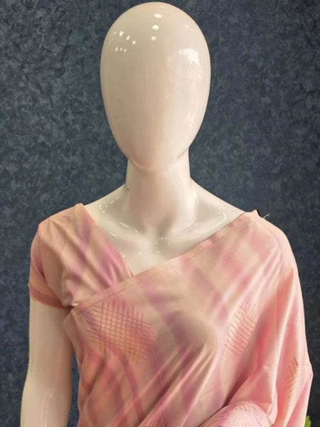Premium  Pale pink Semi Silk Saree