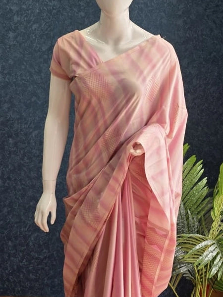 Premium  Pale pink Semi Silk Saree