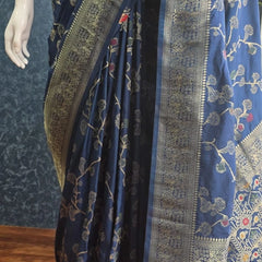 Jungla Mustard Banarasi Dola Silk Saree