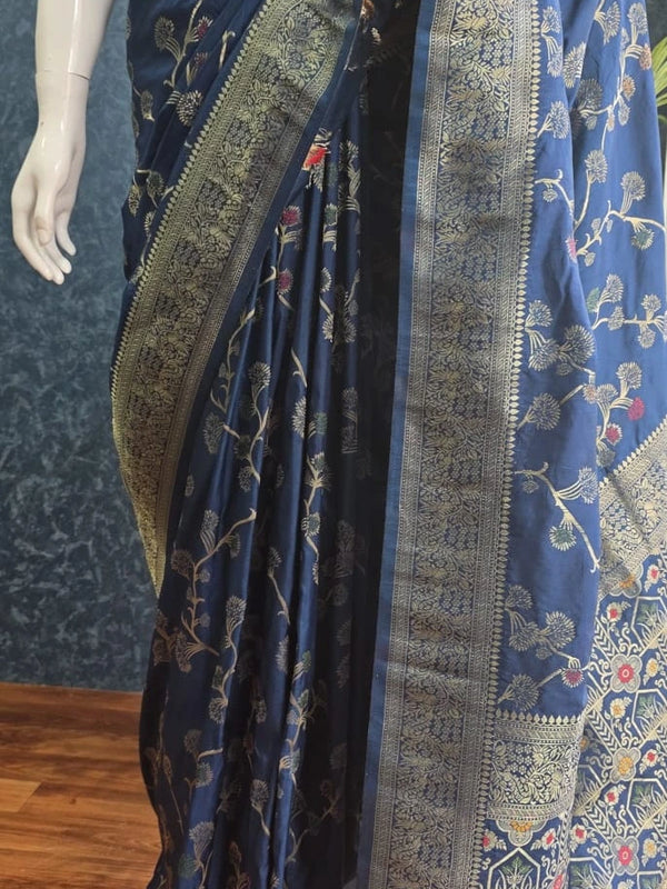 Jungla Mustard Banarasi Dola Silk Saree