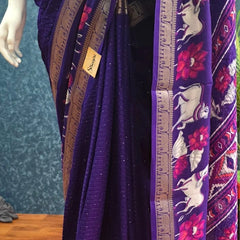 Soft Purple Semi Silk Saree