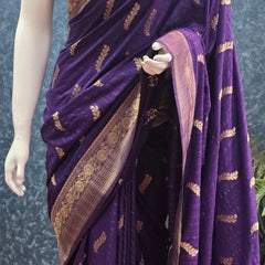Bagalpuri Purple Semi Silk Saree