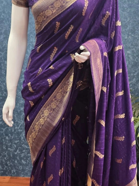 Bagalpuri Purple Semi Silk Saree