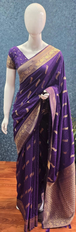Bagalpuri Purple Semi Silk Saree