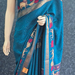Soft Blue Semi Silk Saree