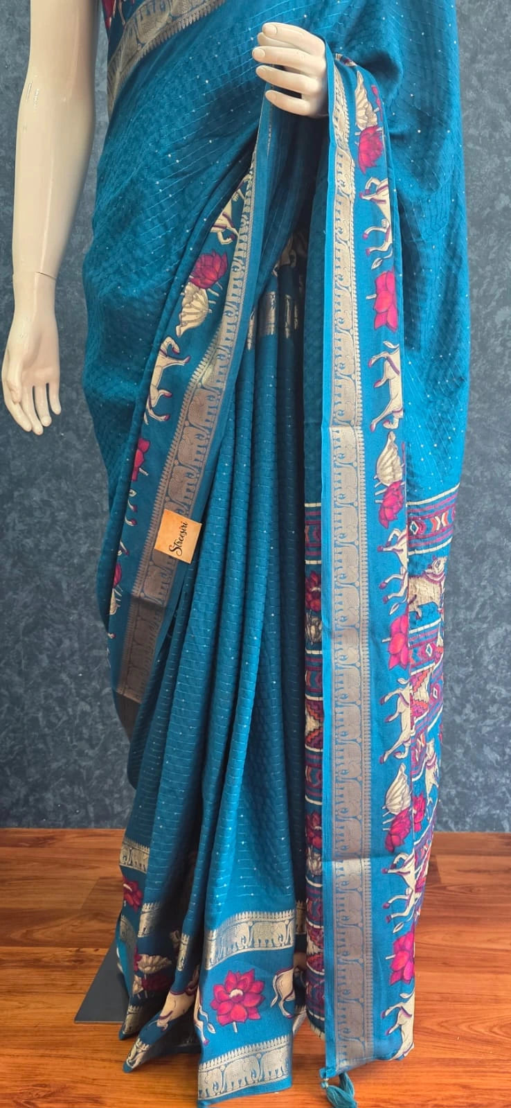 Soft Silk- Elephant - Blue