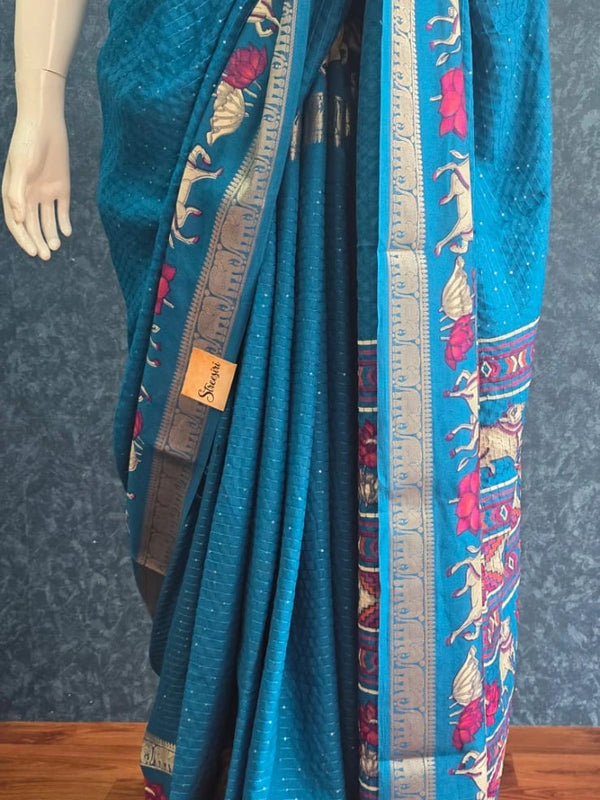 Soft  Silk Elephant Semi Saree