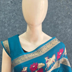 Soft Blue Semi Silk Saree