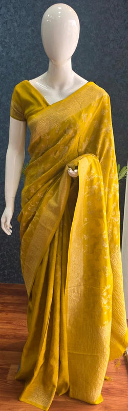 Premium Yellow Matka Silk Saree