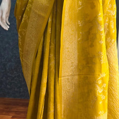 Premium Yellow Matka Silk Saree