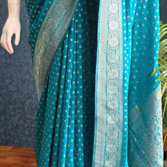 Butta Ananda Banarasi Crepe Saree