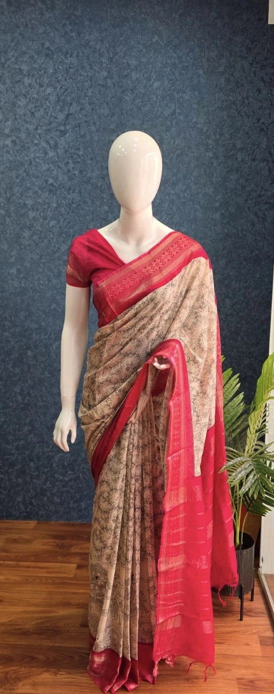 Pen Kalamkari -  Pink Cream