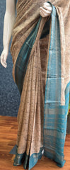 Pen Kalamkari - Cream Blue