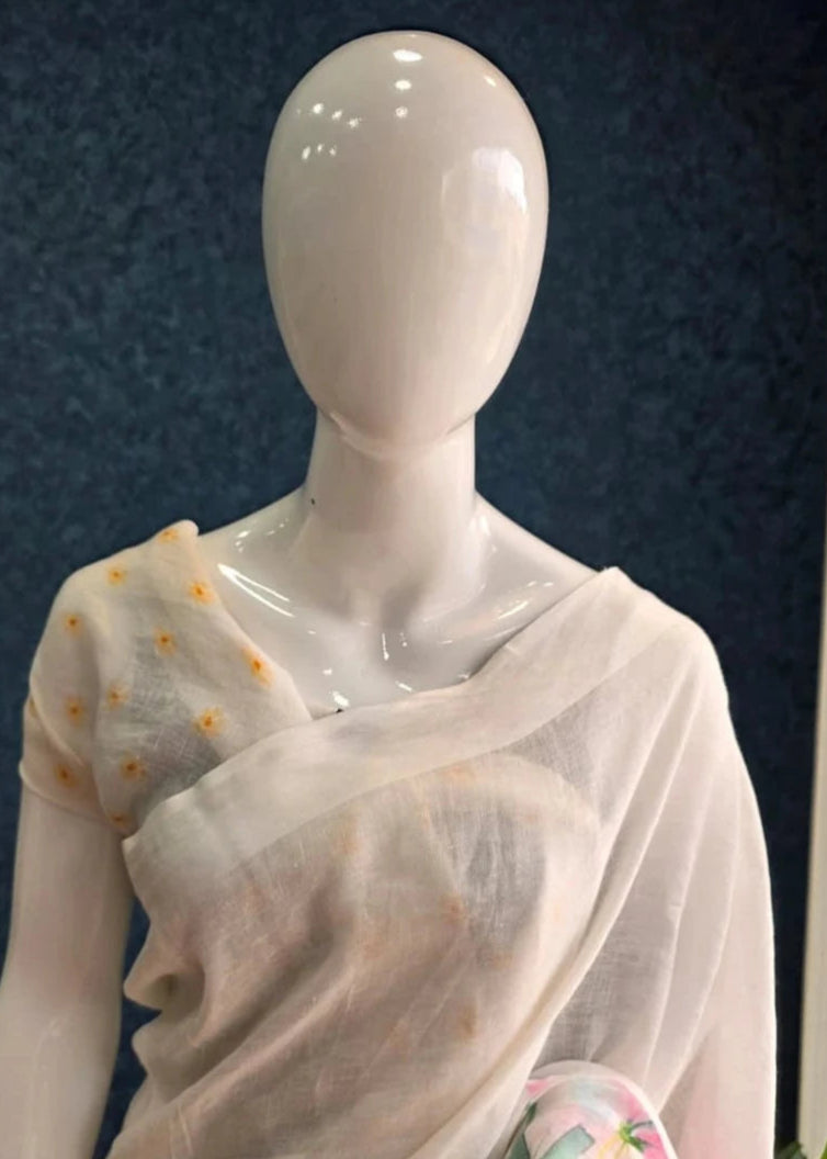 Pure Linen - Floral White