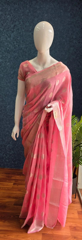 Pure Banarasi Matka Linen Silk Saree