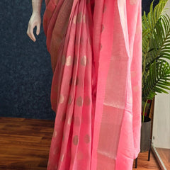 Pure Banarasi Matka Linen Silk Saree