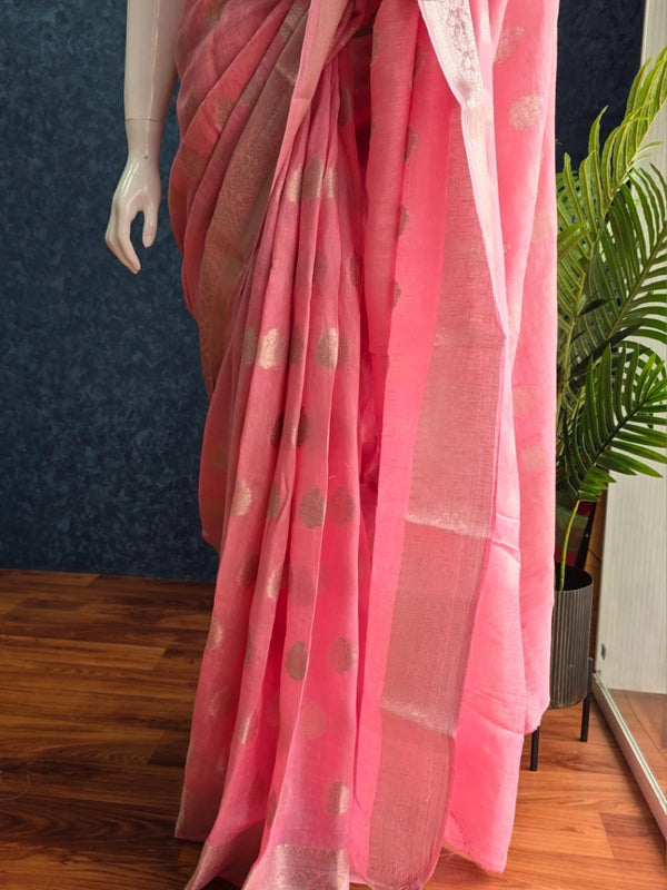 Pure Banarasi Matka Linen Silk Saree