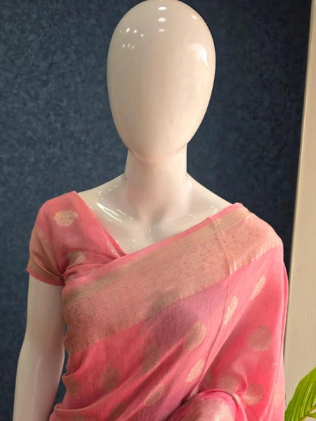 Pure Banarasi Matka Linen Silk Saree