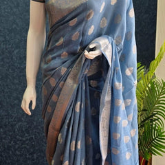 Pure Banarasi Matka Linen Silk Saree
