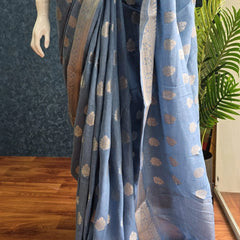 Pure Banarasi Matka Linen Silk Saree