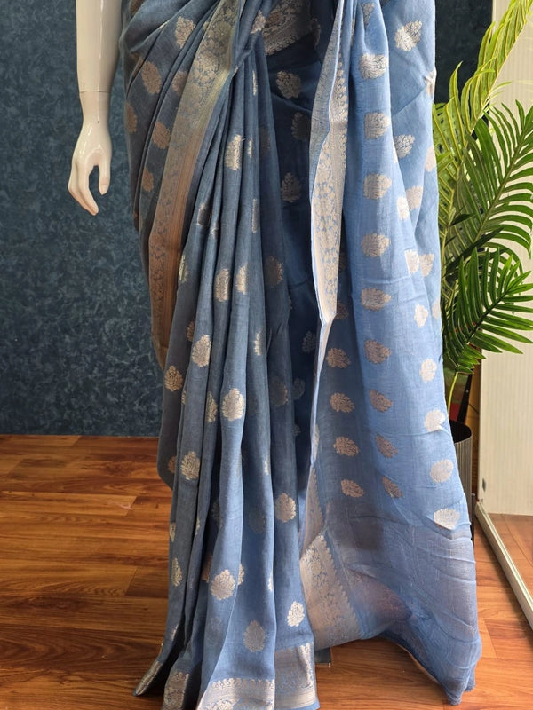 Pure Banarasi Matka Linen Silk Saree