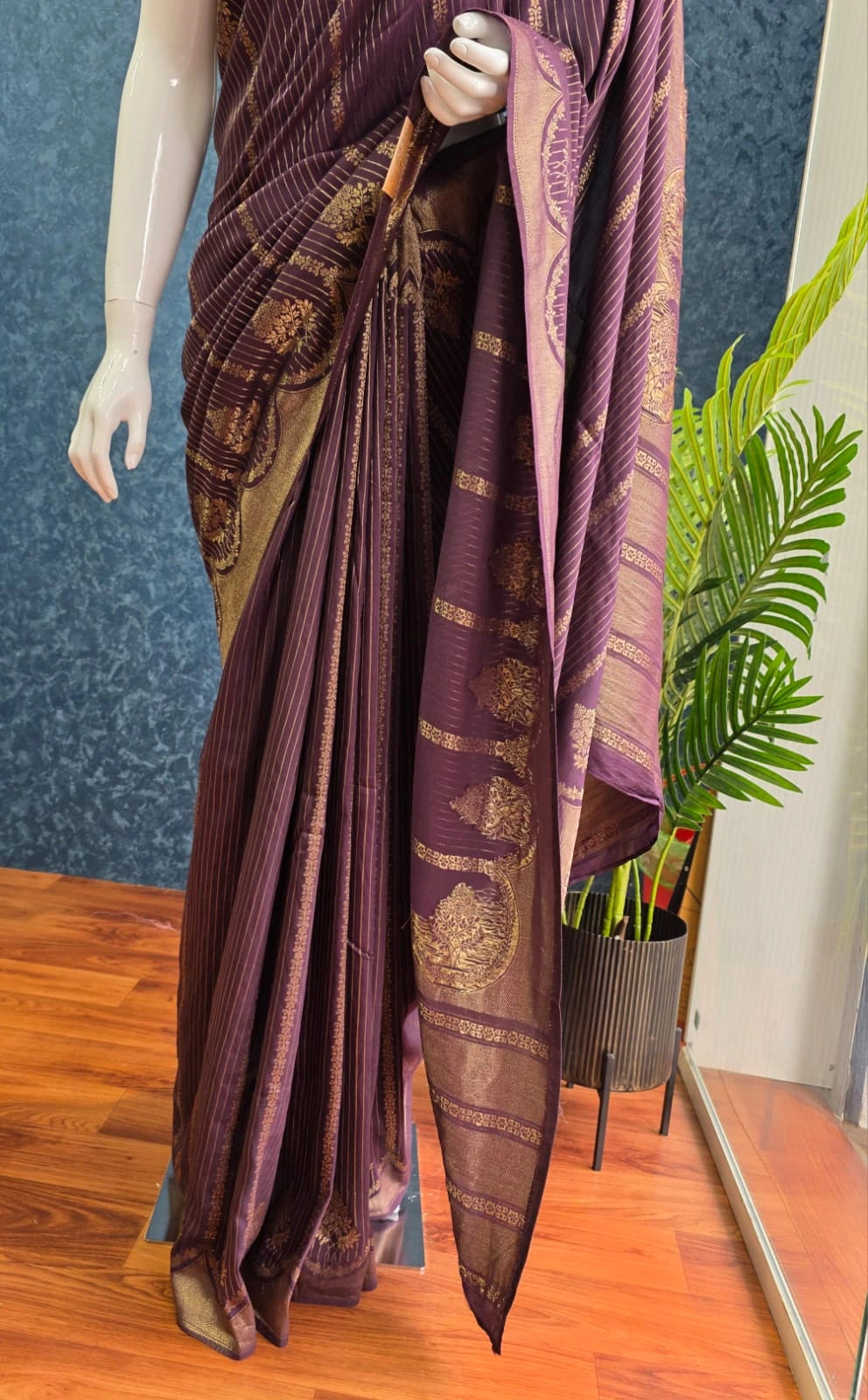 Moonga Silk - Purple  & Maroon