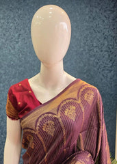 Moonga Silk - Purple  & Maroon