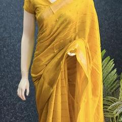 Soft Yellow Cotton Saree