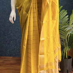Soft Yellow Cotton Saree