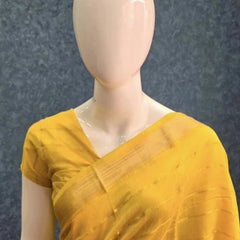 Soft Yellow Cotton Saree
