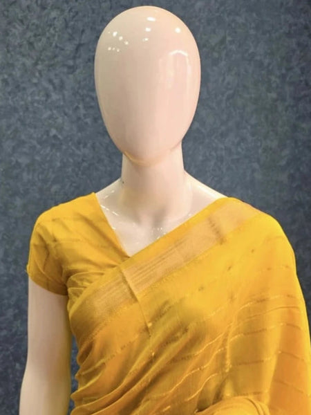 Soft Yellow Cotton Saree