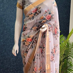 Pure Organza Floral Silk Saree