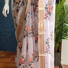 Pure Organza Floral Silk Saree