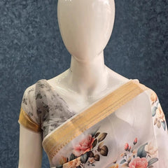 Pure Organza Floral Silk Saree
