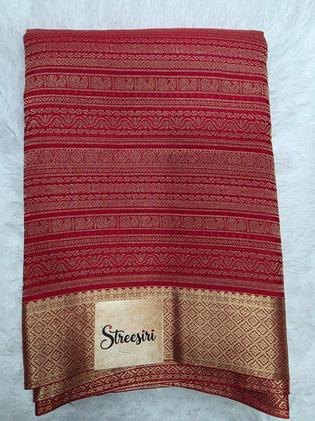 Pure Mysore Crepe Silk Saree ( silk mark certified )