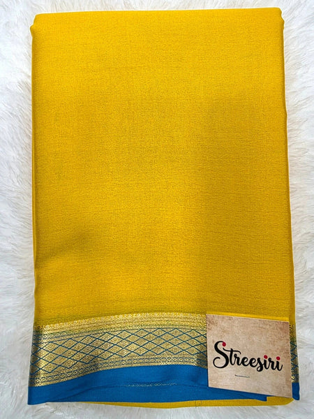 Pure Mysore Crepe Silk Saree Contrast border