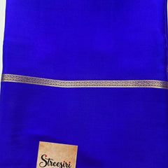 Pure Mysore Crepe Royal Blue Silk Saree