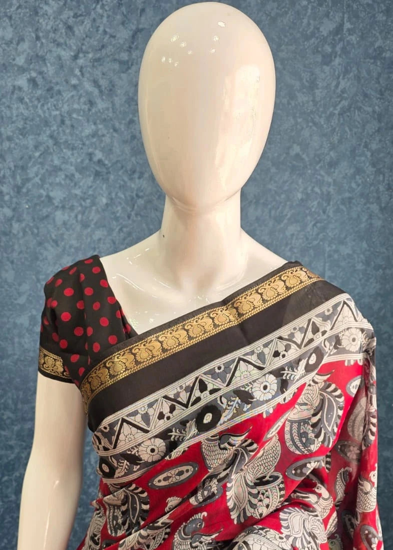 Mangalagiri Silk -Maroon - black