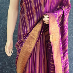 Self Purple Dola Silk Saree
