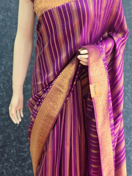 Self Purple Dola Silk Saree