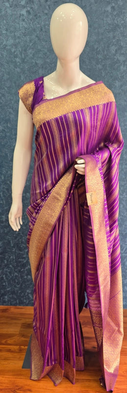 Self Purple Dola Silk Saree