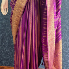Self Purple Dola Silk Saree