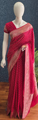 Banarasi Crepe Butta -Pink