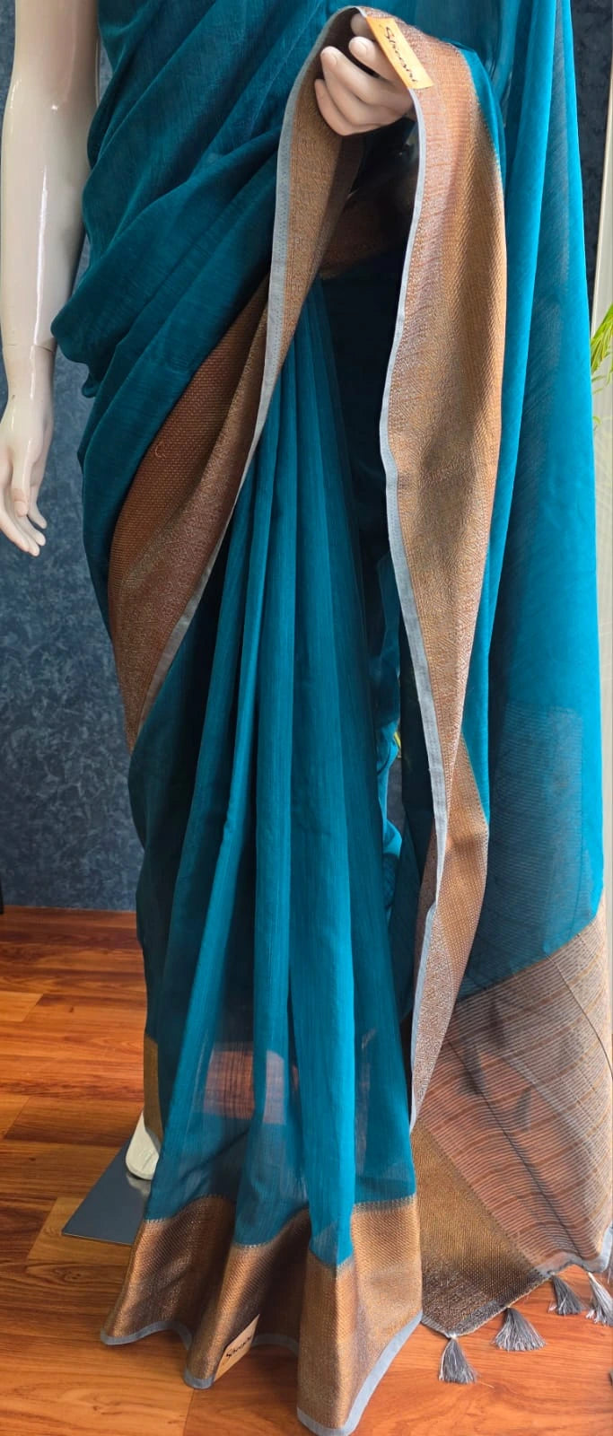 Jute Silk -Blue Grey blouse