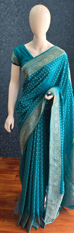 Butta Ananda Banarasi Crepe Saree